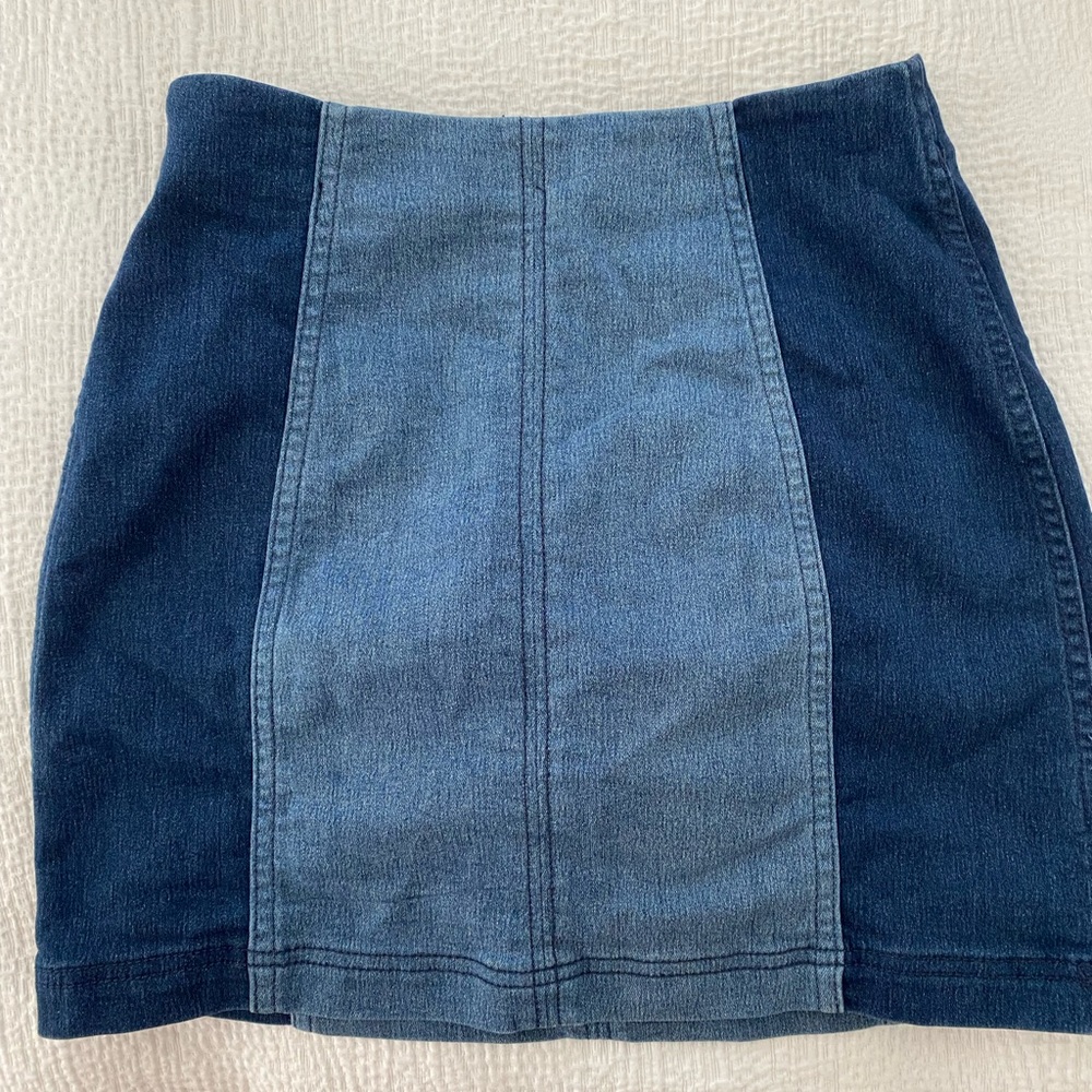 Free People jean mini skirt